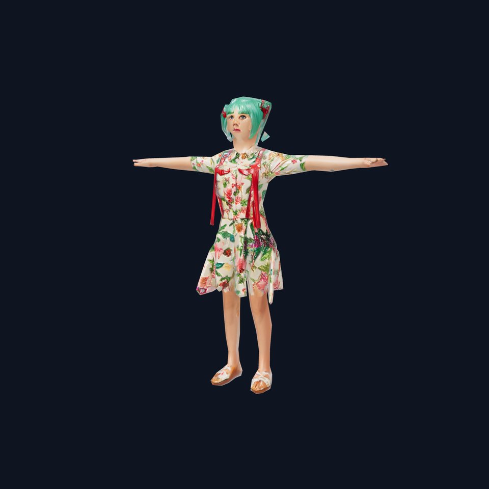 Floral Dress Character model pack